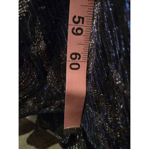 Betsy & Adam Women's One-Shoulder Metallic Floral Gown Blue Size 12 - Picture 10 of 14